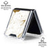 White Scattered Marble Galaxy Z Flip6 Clear Case