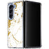 White Scattered Marble Galaxy Z Fold5 5G Clear Case