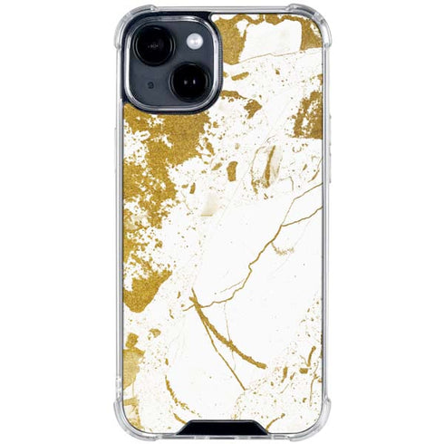 White Scattered Marble iPhone 15 Clear Case