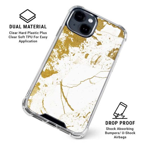 White Scattered Marble iPhone 15 Clear Case