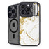 White Scattered Marble iPhone 15 Pro Kickstand Case