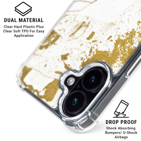 White Scattered Marble iPhone 16 Clear Case