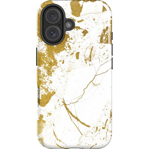 White Scattered Marble iPhone 16 Magsafe Impact Case