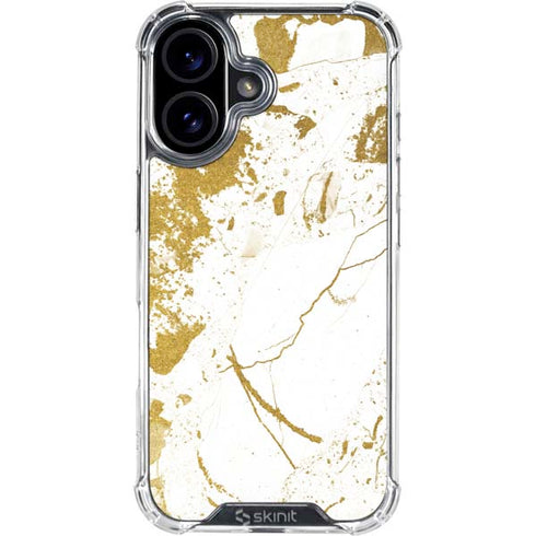 White Scattered Marble iPhone 16 Plus Clear Case