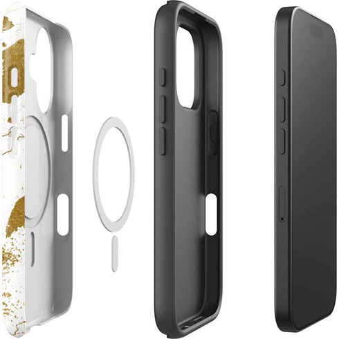 White Scattered Marble iPhone 16 Plus Magsafe Impact Case