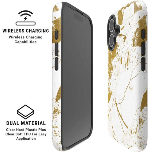 White Scattered Marble iPhone 16 Plus Magsafe Impact Case