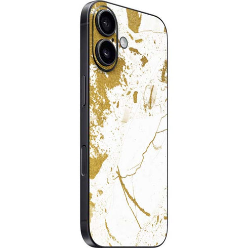 White Scattered Marble iPhone 16 Plus Skin