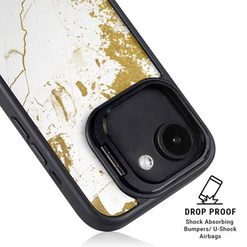 White Scattered Marble iPhone 16e Kickstand Case