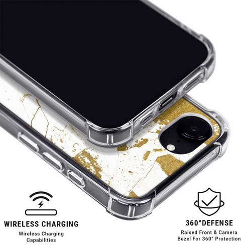 White Scattered Marble iPhone 16e Clear Case