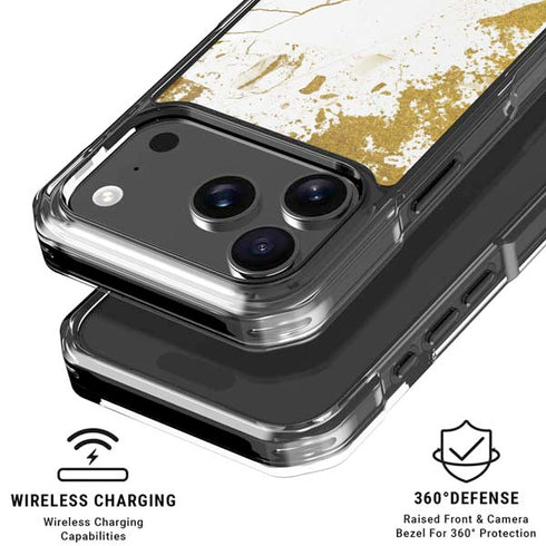 White Scattered Marble iPhone 18 Pro Clear Case