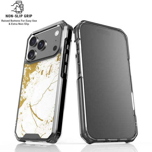 White Scattered Marble iPhone 18 Pro Clear Case