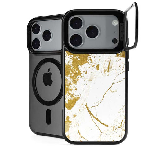 White Scattered Marble iPhone 18 Pro Max Kickstand Case