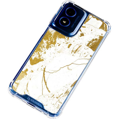 White Scattered Marble Moto G Play 4G (2024) Clear Case