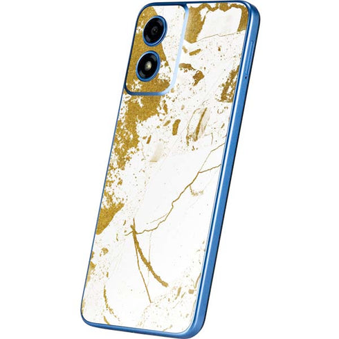 White Scattered Marble Moto G Play 4G (2024) Skin
