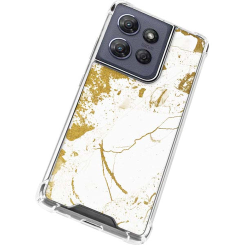 White Scattered Marble Moto G Play 5G (2025) Clear Case