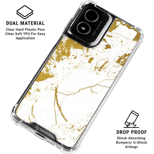 White Scattered Marble Moto G Power 5G (2024) Clear Case