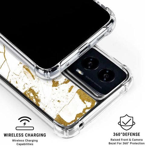 White Scattered Marble Moto G Power 5G (2024) Clear Case