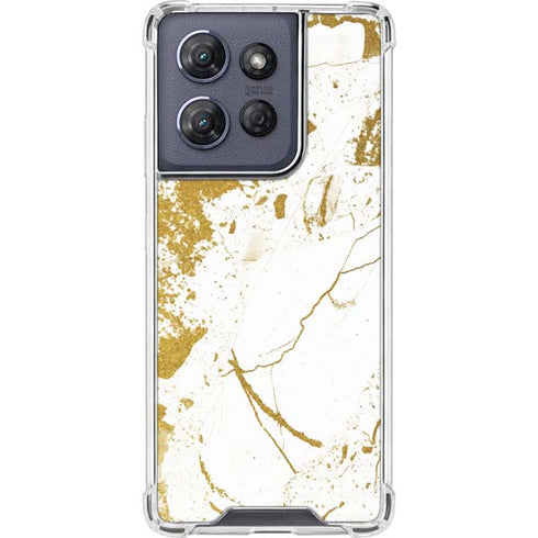 White Scattered Marble Moto G Stylus 5G (2025) Clear Case