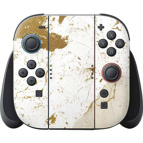 White Scattered Marble Nintendo Skins