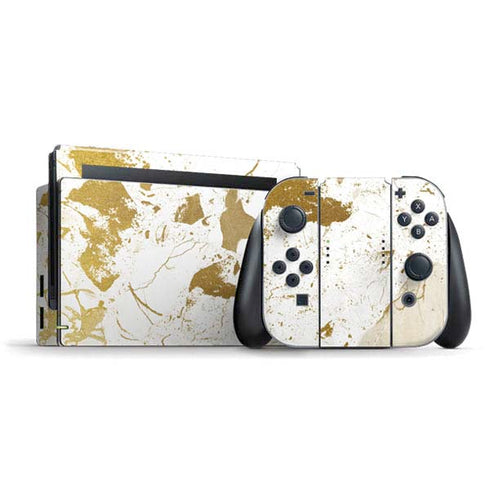 White Scattered Marble Nintendo Skins