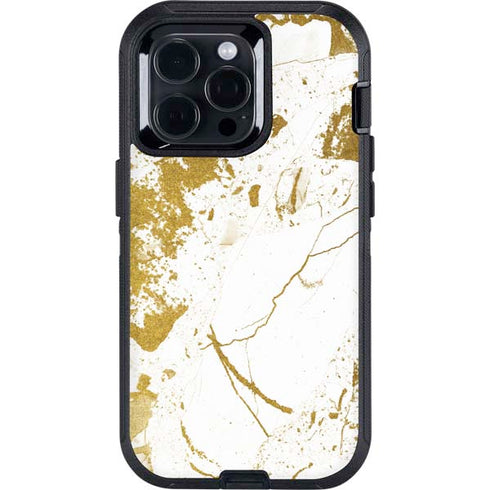 White Scattered Marble Otterbox Defender iPhone Skin