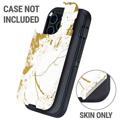 White Scattered Marble Otterbox Defender iPhone Skin