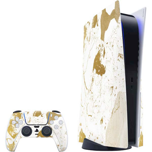White Scattered Marble PlayStation PS5 Skins