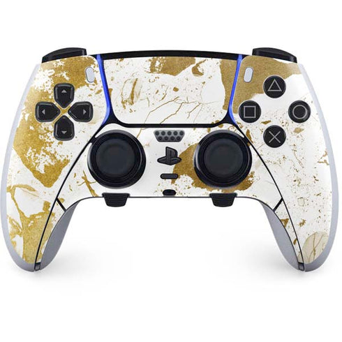 White Scattered Marble PS5 DualSense Edge Pro Controller Skin