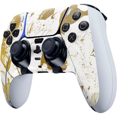 White Scattered Marble PS5 DualSense Edge Pro Controller Skin
