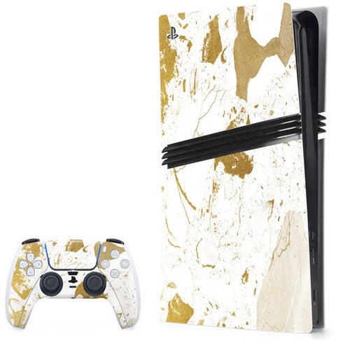 White Scattered Marble PS5 Pro Bundle Skin