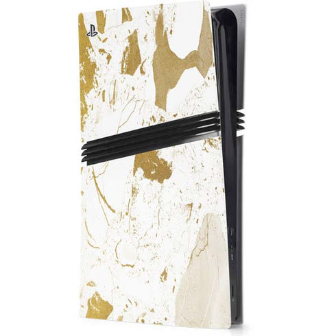 White Scattered Marble PS5 Pro Console Skin