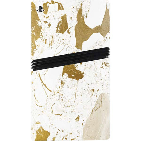 White Scattered Marble PS5 Pro Console Skin