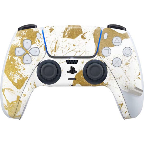 White Scattered Marble PS5 Pro Disk Bundle Skin