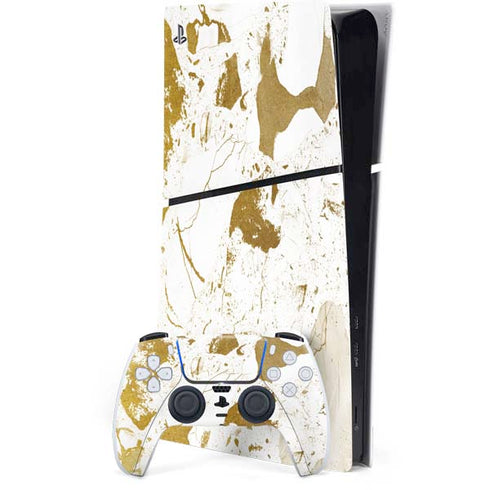 White Scattered Marble PlayStation PS5 Skins