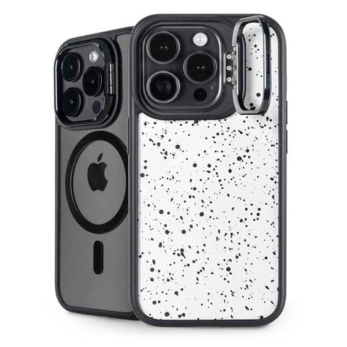 White Speckle iPhone 15 Pro Max Kickstand Case