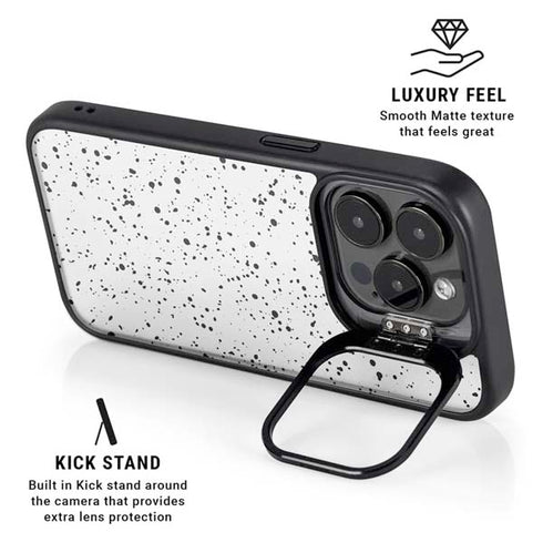 White Speckle iPhone 15 Pro Max Kickstand Case