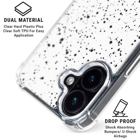 White Speckle iPhone 16 Plus Clear Case