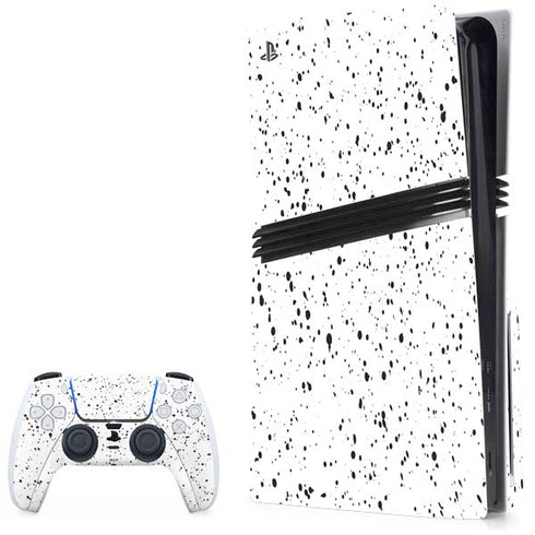 White Speckle PS5 Pro Disk Bundle Skin