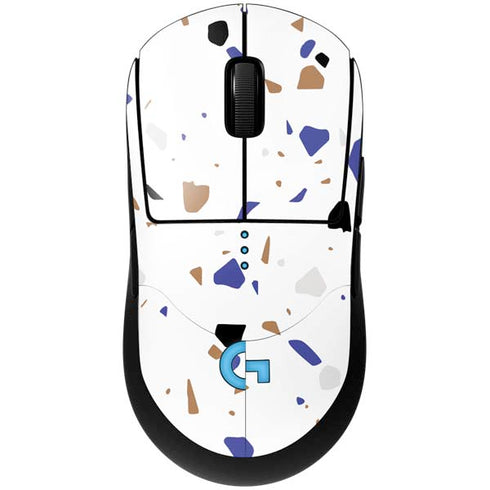 White Terrazzo G Pro Wireless Gaming Mouse Skin
