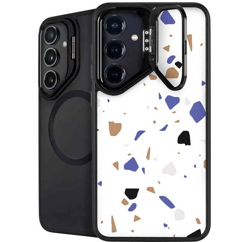 White Terrazzo Galaxy S25 Kickstand Case