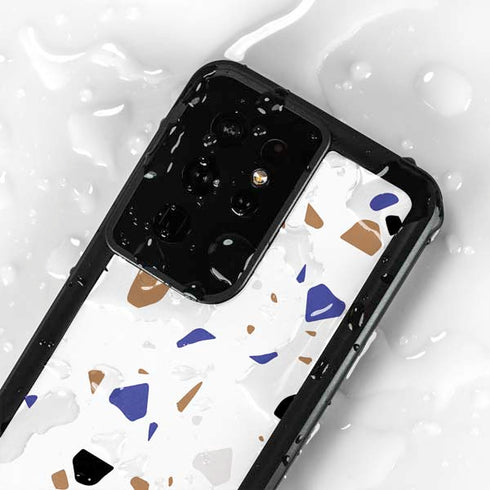 White Terrazzo Galaxy S24 Ultra Waterproof Case
