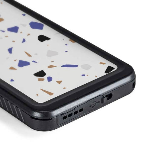 White Terrazzo Galaxy S24 Waterproof Case