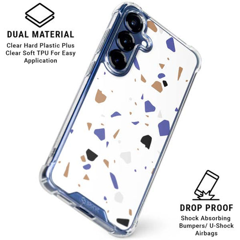 White Terrazzo Galaxy S25 Clear Case