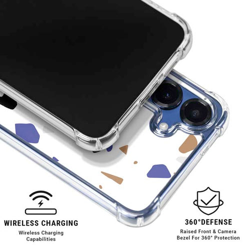White Terrazzo Galaxy S25 Plus Clear Case