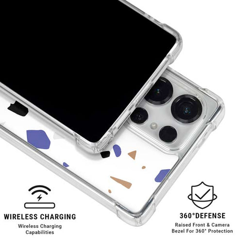 White Terrazzo Galaxy S25 Ultra Clear Case