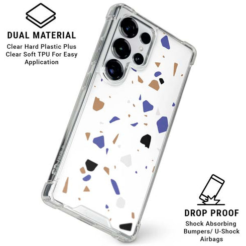 White Terrazzo Galaxy S25 Ultra Clear Case