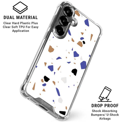 White Terrazzo Galaxy S26 Clear Case
