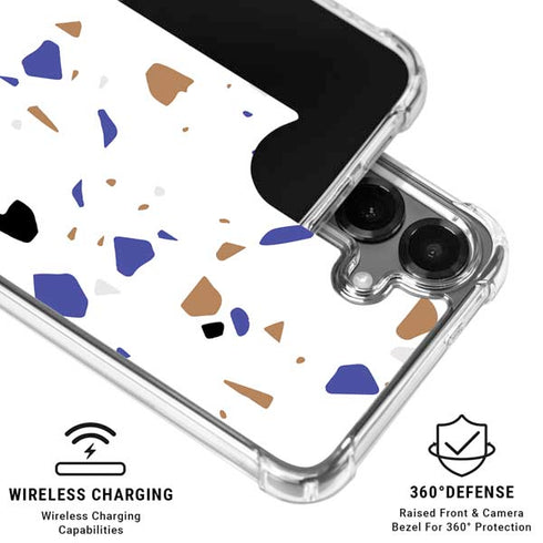 White Terrazzo Galaxy S26 Plus Clear Case