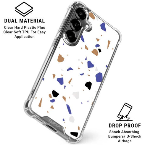 White Terrazzo Galaxy S26 Plus Clear Case