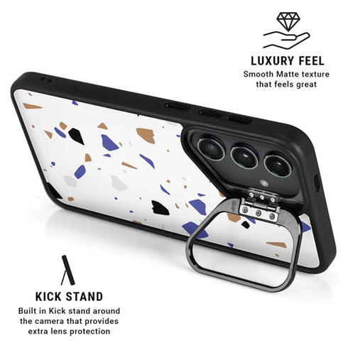 White Terrazzo Galaxy S26 Plus Kickstand Case